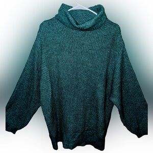 American Eagle Light Green Oversized Knit Turtleneck Sweater Size Large